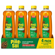 Pine-Sol Original Multi-Surface Cleaner, 2X Concentrated Formula, Original Pine Scent, 14 fl oz Bottles, Pack of 4
