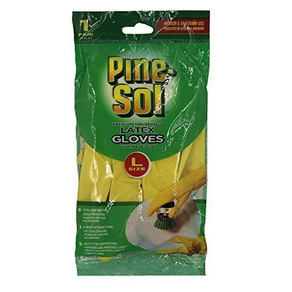 Pine-Sol Premium Latex Gloves Large, 1 Pair