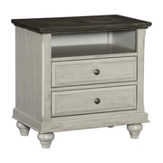 Pine Solids and Oak Veneer | Nightstand with 2 Dovetail Drawers | Durable and Attractive Bedroom Furniture