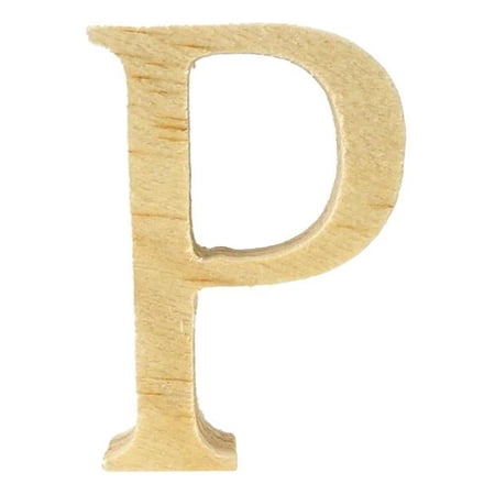 Pine Standing Wood Letter P, 2-Inch, 3-Count