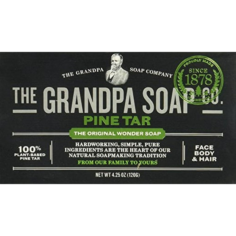 Pine Tar Bar Soap by The Grandpa Soap Company | The Original Wonder Soap  |Vegan, 3-in-1 Cleanser, De…See more Pine Tar Bar Soap by The Grandpa Soap
