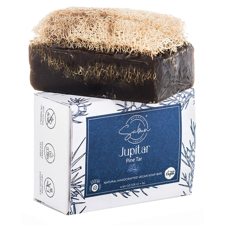 Jupitar - Pine Tar with Loofah Natural Vegan Soap Bar
