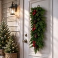 thumbnail image 1 of Pine Teardrop Door Swag, Plastic, 24.41 Inch, Seasonal Hanging Decor, for Wall, Mantel, Style A, Room Display Accent, 1 of 6