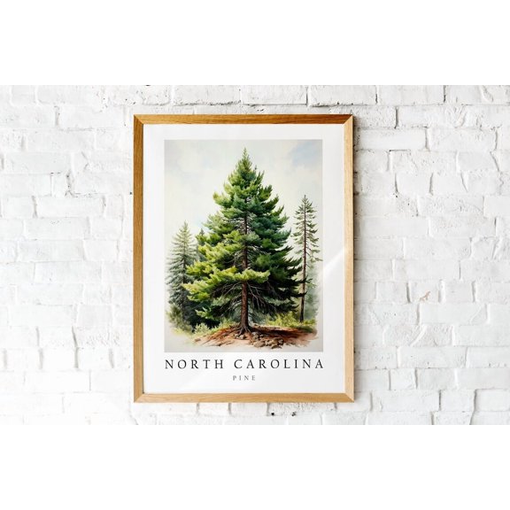 Pine The State Tree Of North Carolina Poster Print Wall Décor