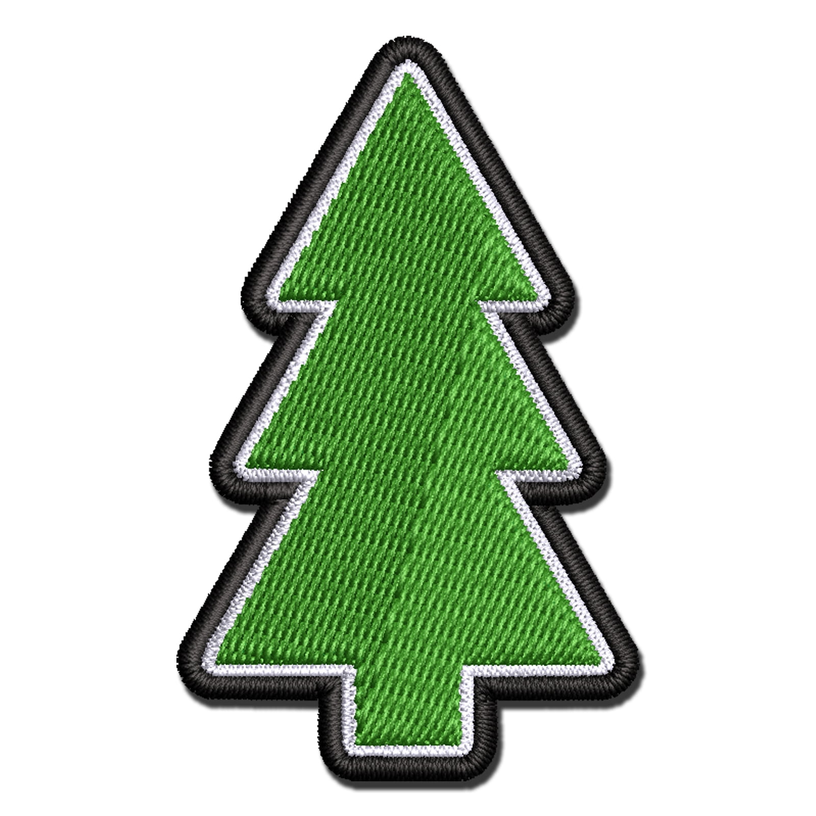 Pine Tree Applique Multi-Color Embroidered Iron-On Patch - 3.5 Inch Large