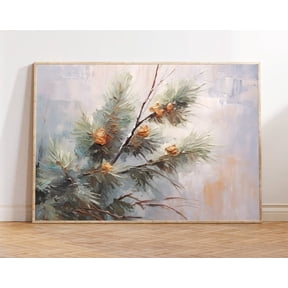 Pine Tree Branch, Decor, Rustic Neutralwall Art, Winter Botanical , Winter Art, Farmhouse Decor Unframed Paper Print