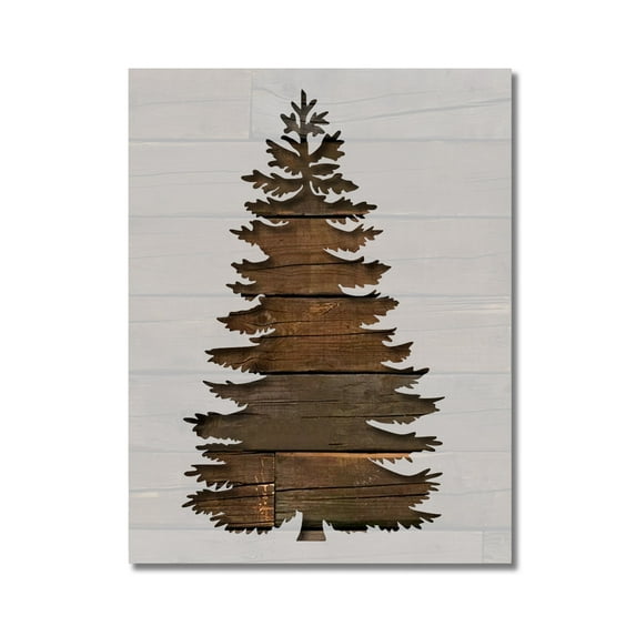 Pine Tree Christmas Stencil Template Reusable 8.5 x 11 for Painting on Walls, Wood, Etc. By Stencilville