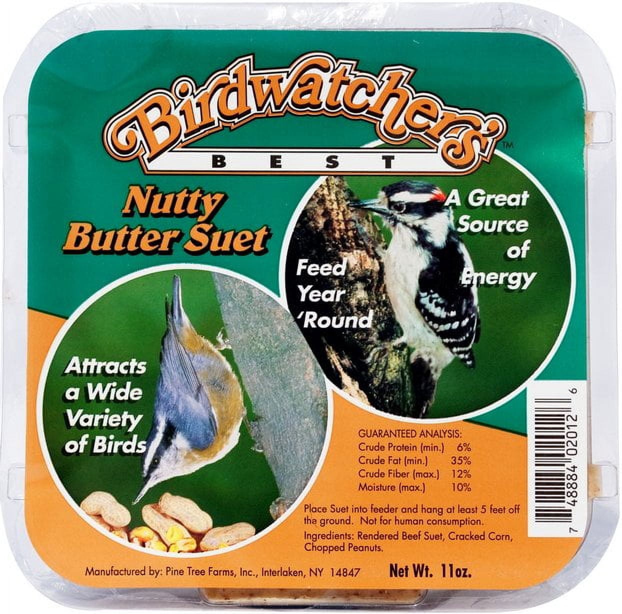 Pine Tree Farms Inc-Birdwatcher's Best Suet- Nutty Butter 11 Ounce (Case of 12 )