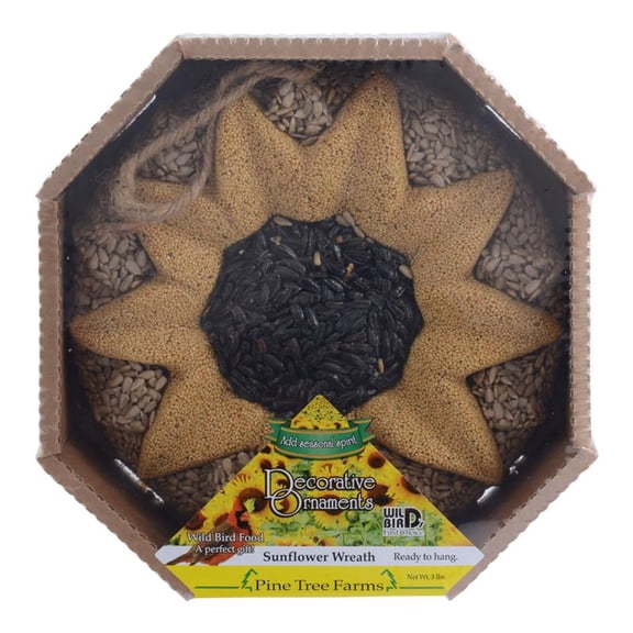 Pine Tree Farms 1363 Sunflower Shaped Seed Wreath, 3 Pounds