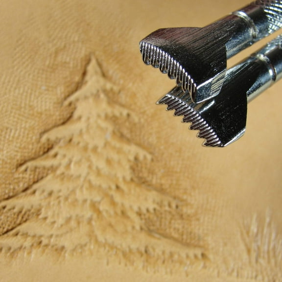 Pine Tree Figure Carving Leather Stamps, Set of 2 Stamping Tools