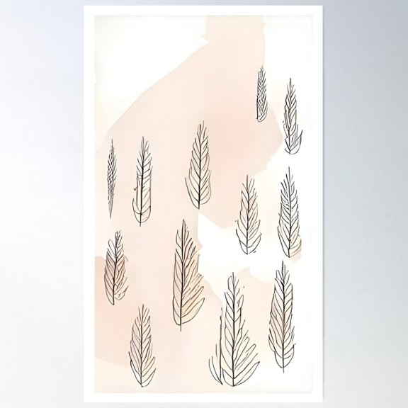 Pine Tree Forest Minimalist Wall Art Poster Wall Art, Modern Wall Decor For Living Room Bedroom, 12x18 UNFRAMED