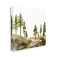 thumbnail image 1 of Pine Tree Forest Watercolor Landscape Green Brown Landscape Gallery-Wrapped Canvas Print Wall Art, 17x17, 1 of 6
