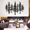thumbnail image 1 of Pine Tree Metal Wall Art, Big Pine Trees Metal Wall Decor, Metal Minimalist Pine Wall Art, Nature and Forest Decor, Nature Lover Gift (Black, 54" x 39" / 138 x 100 cm), 1 of 7