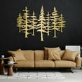 thumbnail image 1 of Pine Tree Metal Wall Art, Big Pine Trees Metal Wall Decor, Metal Minimalist Pine Wall Art, Nature and Forest Decor, Nature Lover Gift (Gold, 25" x 18" / 66 x 48 cm), 1 of 6