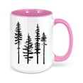 thumbnail image 1 of Pine Tree Mug, Pine Trees, Rustic Coffee Cup, Rustic Decor, Cabin Mug, Sublimated Design, Pine Tree Cup, Gift For Him, Outdoors Mug, PINK, 1 of 1