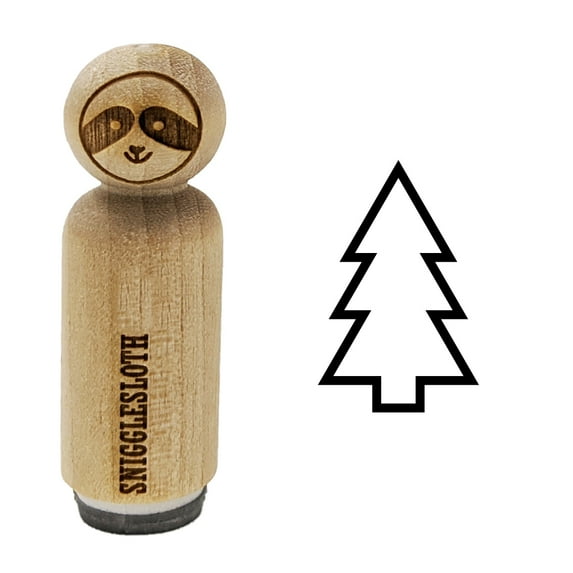 Pine Tree Outline Rubber Stamp for Scrapbooking Crafting Stamping - Medium 1 Inch