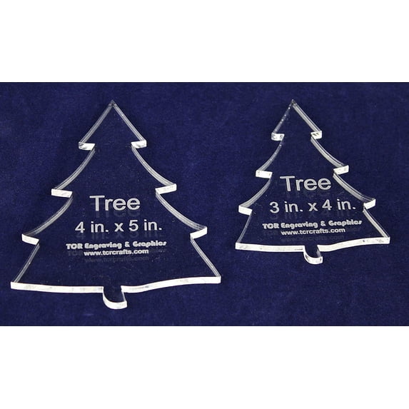 Pine Tree Quilting Templates 2 Piece Set - Clear 1/4" Thick Acrylic