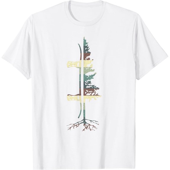 Pine Tree Snowboard Shirt Gift T-Shirt (White L)