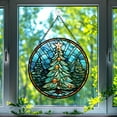 thumbnail image 1 of Pine Tree Stained Glass Suncatcher, Pine Tree Glass Suncatchers for Windows For Merry Christmas, 1 of 7