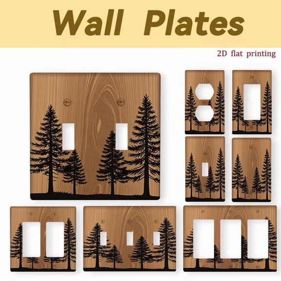 Pine Tree Touch Switch Wall Plate Cover for Home Office