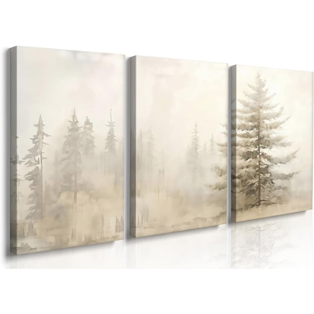 Pine Tree Wall Art Framed Canvas Print Wall Art Woodland Nursery Decor