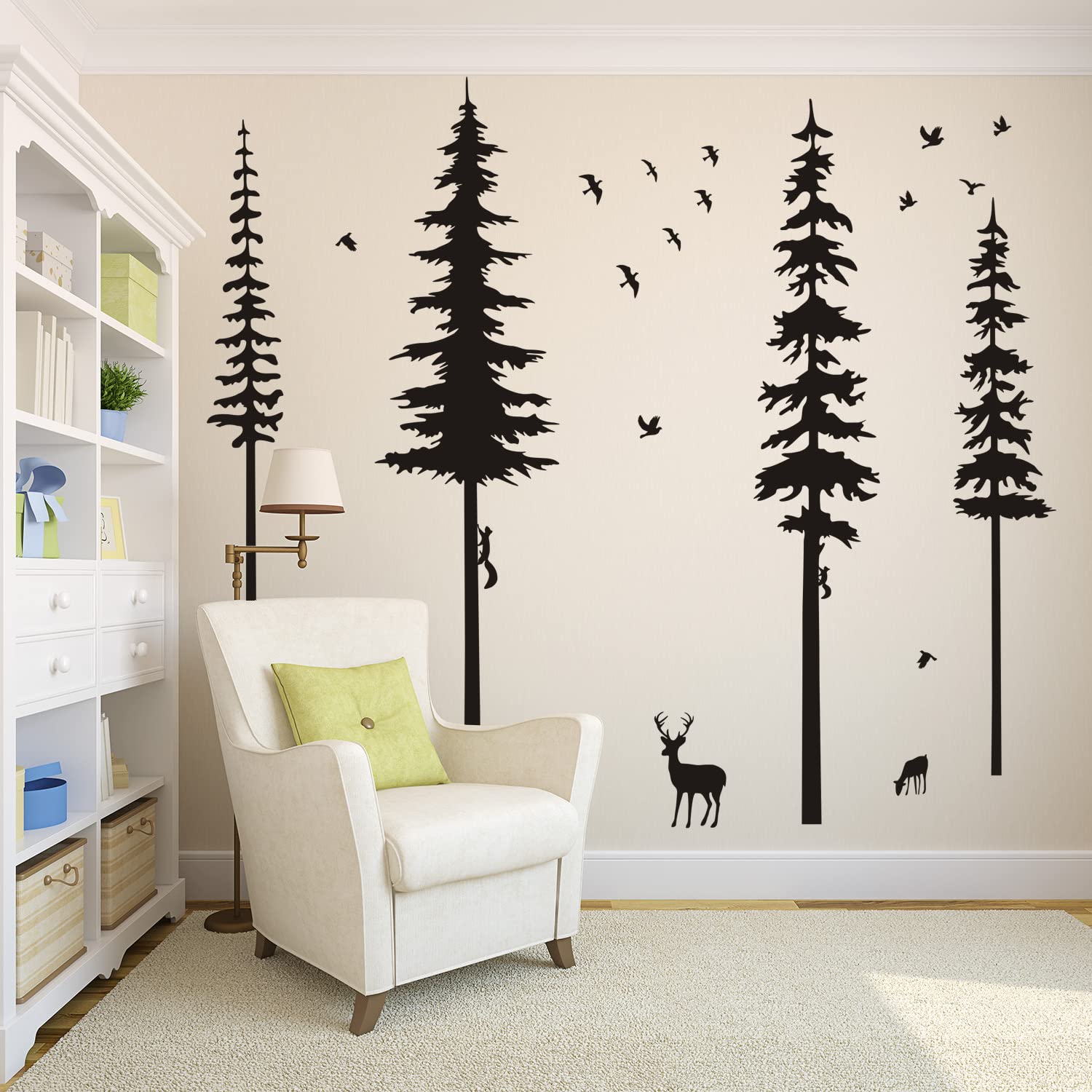 Pine Tree Wall Decals Woodland Vinyl Wall Sticker Forest Wall Decals