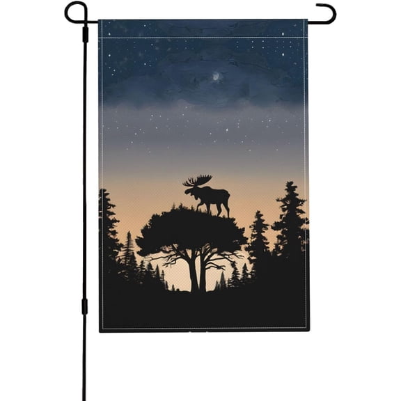 Pine Tree Wilderness Print Garden Flag, Mountain Scene, 12 x 18 Inch, Outdoor Deck, Porch, Patio and Lawn Decor