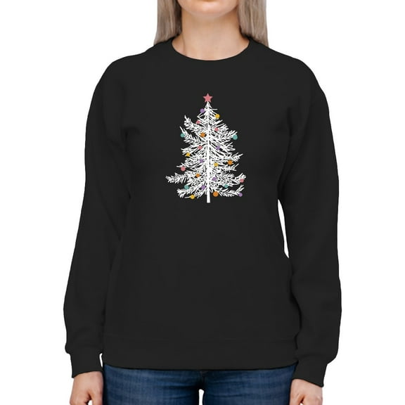 Pine Tree With Ornaments Sweatshirt Women -GoatDeals Designs, Female Large