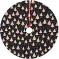 thumbnail image 1 of Pine Tree Xmas Tree Skirt - Pink Yellow Cedar and Snowflake Tree Skirt 30 Inch Tree Mat for Holiday Party Home Indoor, 1 of 6