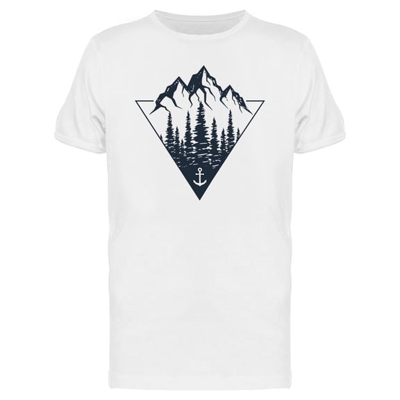 Pine Trees Mountains Art Tee Men's -Image by Shutterstock