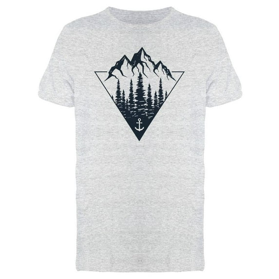 Pine Trees Mountains Art Tee Men's -Image by Shutterstock