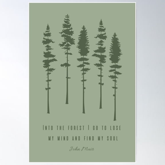 Pine Trees Quote John Muir Poster Wall Art, Modern Wall Decor For Living Room Bedroom, 24x36 UNFRAMED