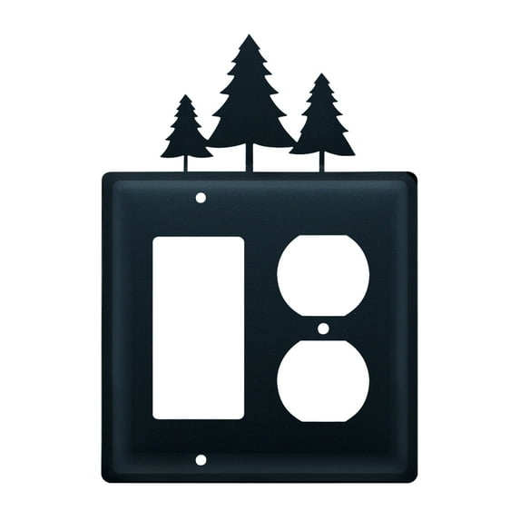 Village Wrought Iron EGO-20 Single GFI & Outlet - Pine Trees