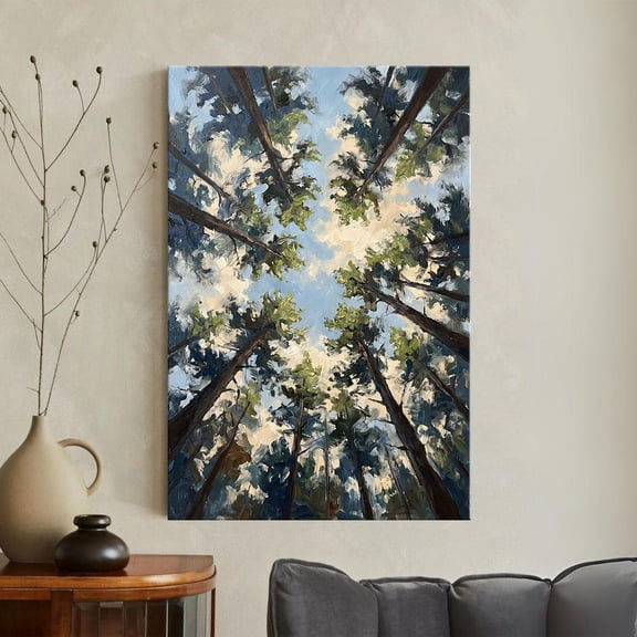 Pine Trees Sky Forest Canopy Nature Poster, Unframed Paper Poster 8x10in