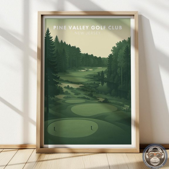 Pine Valley Golf Course Print New Jersey Vintage Golf, Unframed Poster