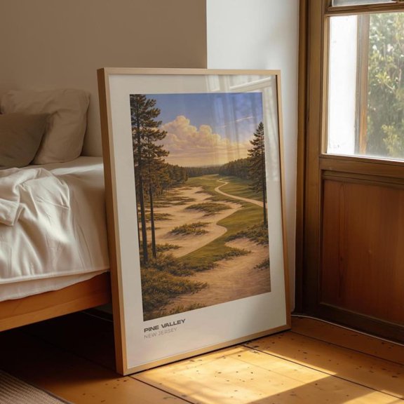 Pine Valley Golf Wall Art Fine Art Giclée Print Tree Lined Golf Course Landscape For Office Decor Modern Woodland Golf Birthday Gift