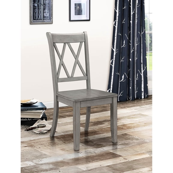 Pine Veneer Side Chairs with Double - X Back / Suitable for Dining Room