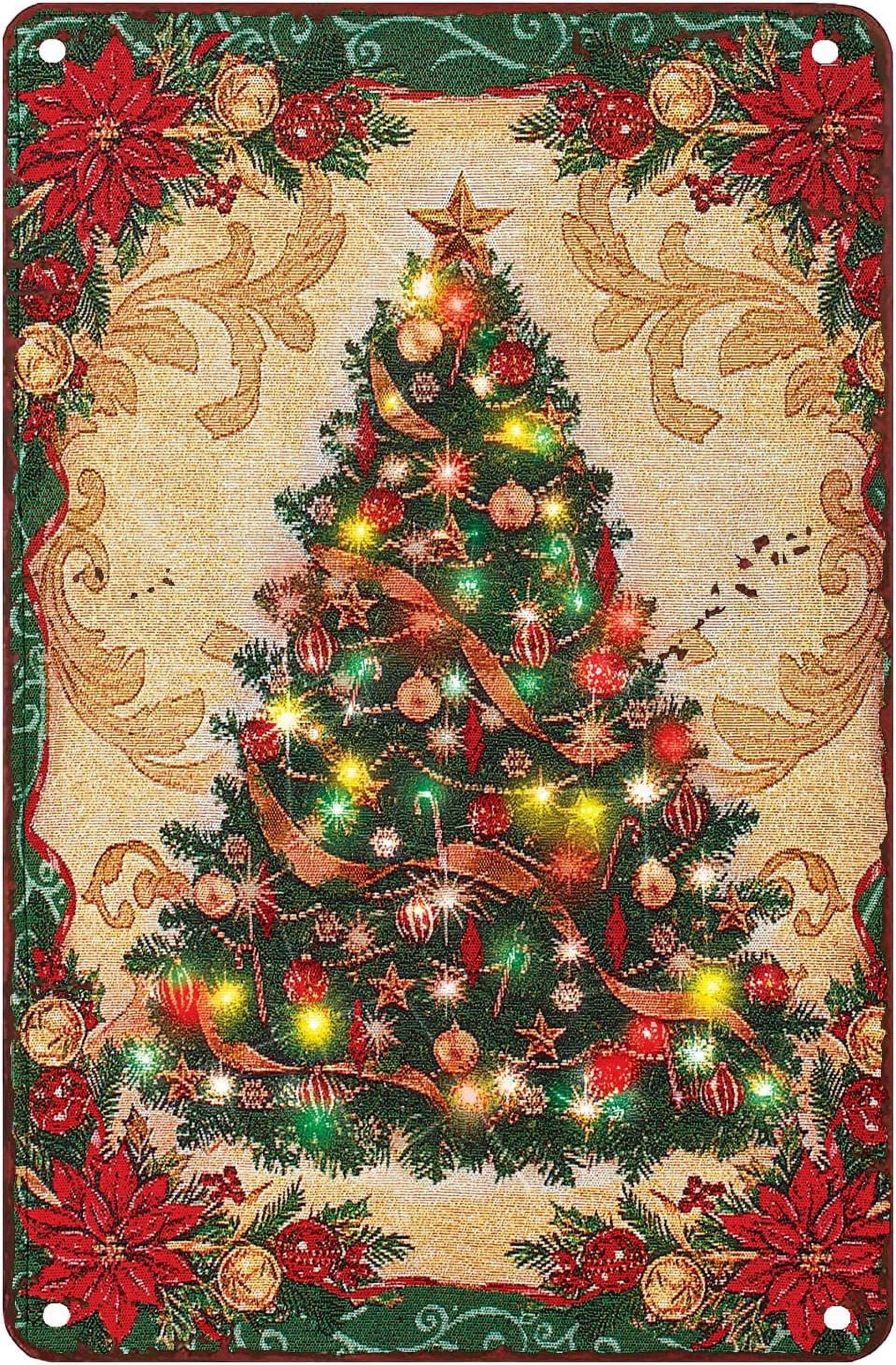 Pine Wall Decor Christmas Tree Vintage Tin Signs Kitchen Metal Sign