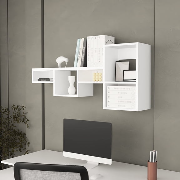 Pine Wall-Mounted Shelf with Particle Board Filler | In Primary Living Areas | Ample Space for Various Items