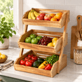 Nutrient Rack Pine Wood 3-Tier Organizing Rack for Produce, Snacks and Kitchen ...