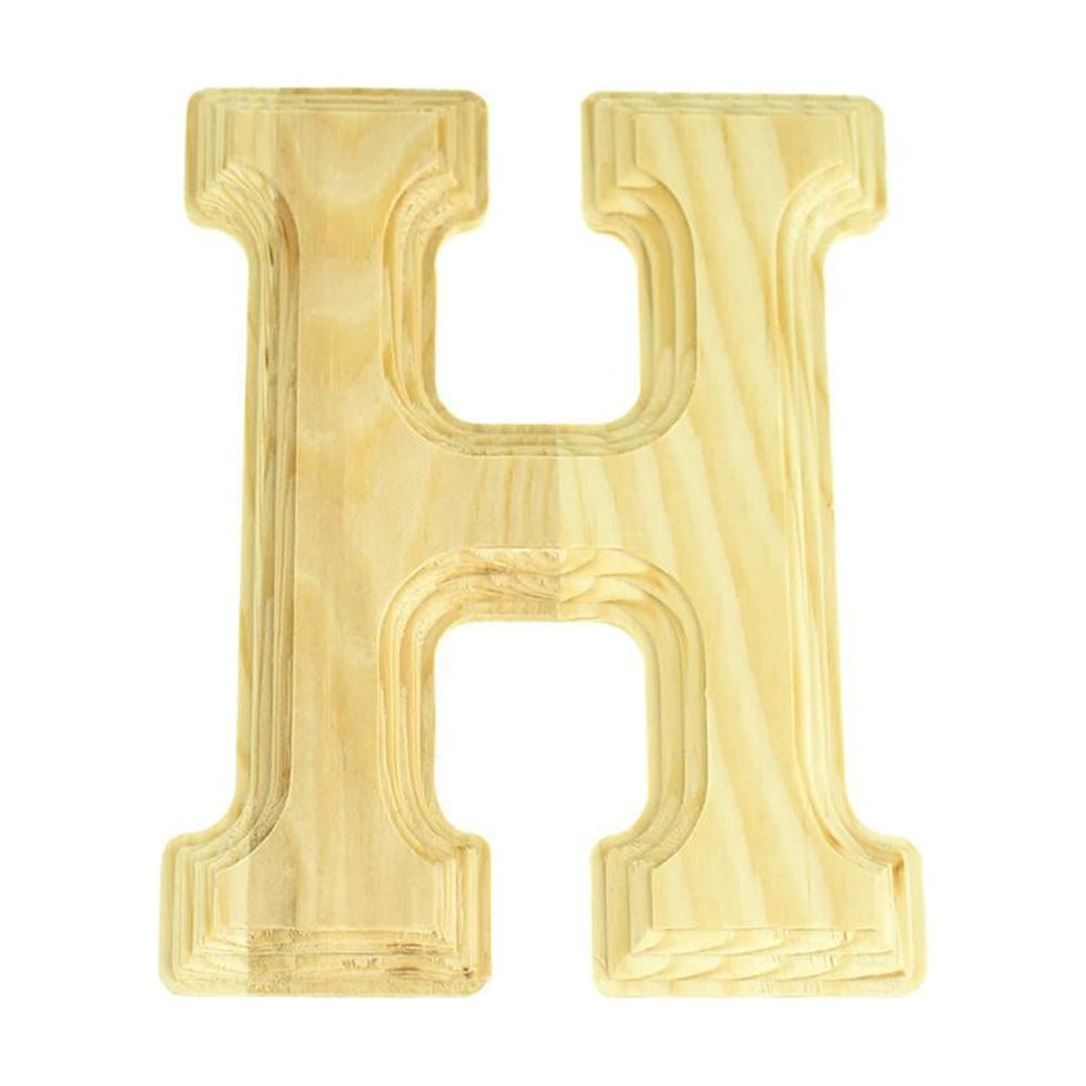 6 Inch Pine Wood Beveled Wooden Alphabet Letters for Arts