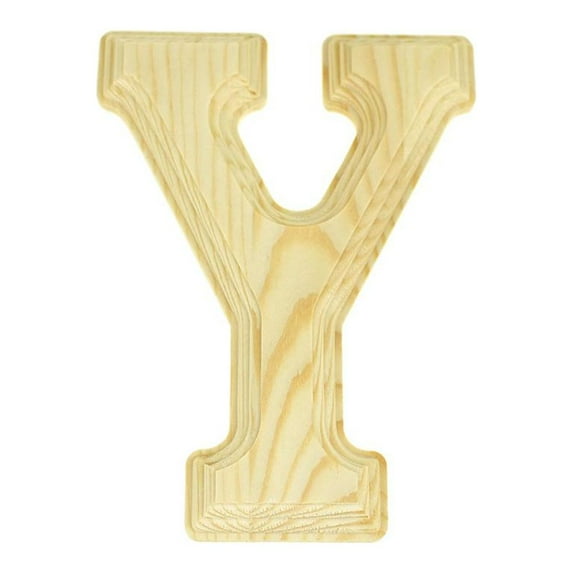 Pine Wood Beveled Wooden Letter Y, Natural, 5-13/16-Inch
