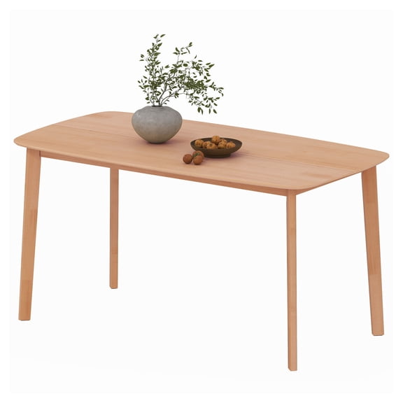 Pine Wood Dining Table for 6, 47" Rectangular Kitchen Table, Rustic Dining Room Table with Large Tabletop, Natural Finish
