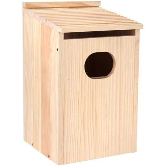 Pine Wood Duck House 17x10x10 Inches Outside Wood Shelter and Nesting Box for Hooded Mergansers and Wetland Ducks$$Garden & Patio