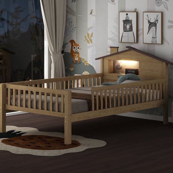 Pine Wood+MDF - No Box Spring Needed - Bedroom Function - Mattress Stability & Longevity