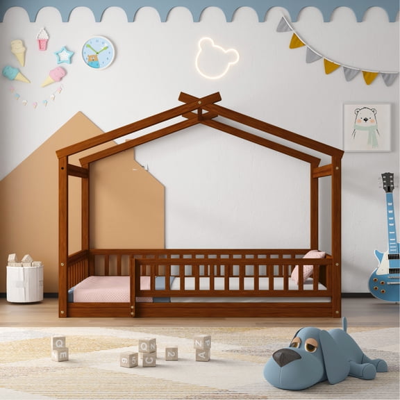 Pine Wood - Roof and Fence Design - Kids' Entertainment - Good Sleep and Play Space