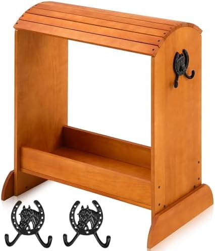 Pine Wood Saddle Rack Horse Saddle Rack Stand for Western Saddles and ...