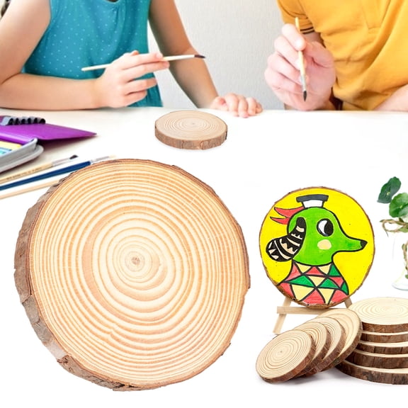 Pine Wood Slices With Bark, Perfect For Arts, Crafts Personalized Gifts