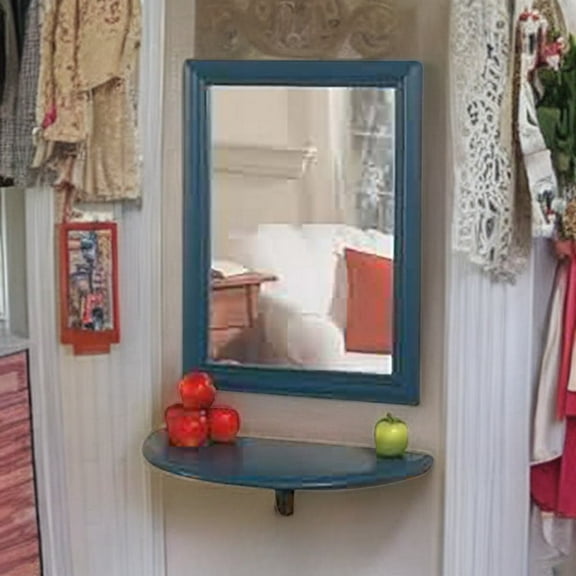 Pine Wooden frame Bathroom Mirror Shelves Wall Mount Mirror Renovators Supply