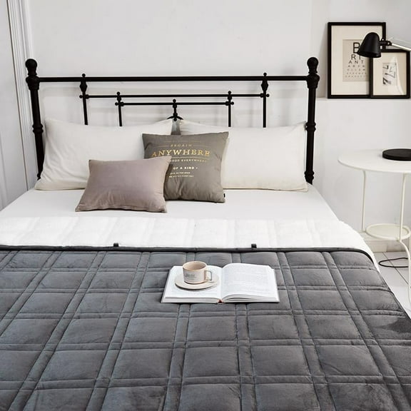 Pine and River Reversible To Sherpa 20lb Weighted Blanket, 60" x 80", Gray